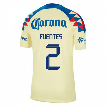 Kandiny Kinder Luis Fuentes #2 Gelb Heimtrikot Trikot 2023/24 T-Shirt