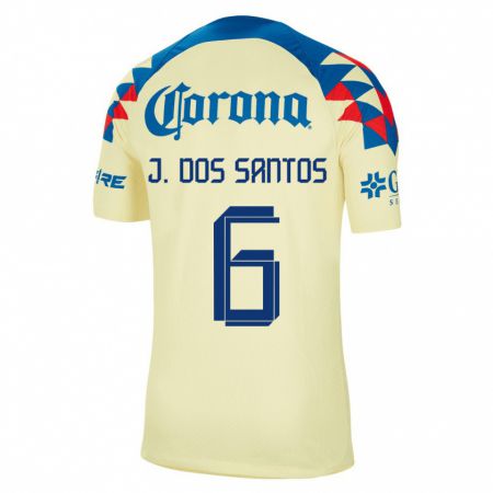 Kandiny Kinder Jonathan Dos Santos #6 Gelb Heimtrikot Trikot 2023/24 T-Shirt