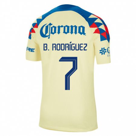 Kandiny Kinder Brian Rodríguez #7 Gelb Heimtrikot Trikot 2023/24 T-Shirt