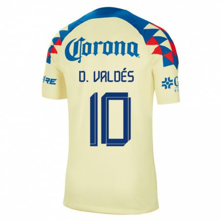 Kandiny Kinder Diego Valdés #10 Gelb Heimtrikot Trikot 2023/24 T-Shirt