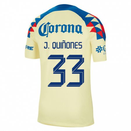 Kandiny Kinder Julián Quiñones #33 Gelb Heimtrikot Trikot 2023/24 T-Shirt