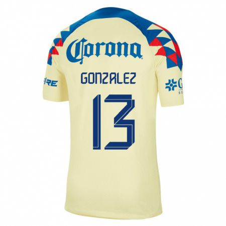 Kandiny Kinder Eva Gonzalez #13 Gelb Heimtrikot Trikot 2023/24 T-Shirt