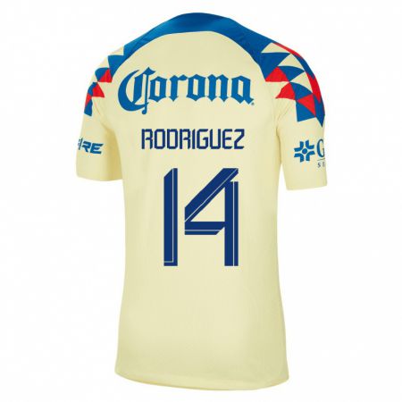 Kandiny Kinder Monica Rodriguez #14 Gelb Heimtrikot Trikot 2023/24 T-Shirt