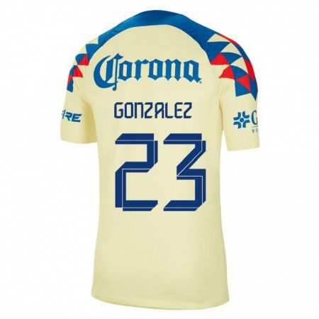 Kandiny Kinder Itzel Gonzalez #23 Gelb Heimtrikot Trikot 2023/24 T-Shirt