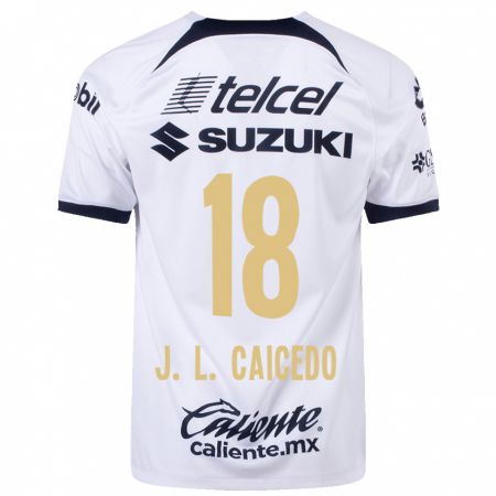Kandiny Kinder José Caicedo #18 Weiß Heimtrikot Trikot 2023/24 T-Shirt