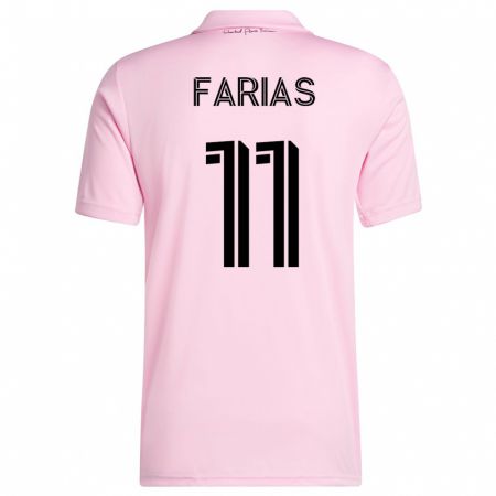 Kandiny Kinder Facundo Farías #11 Rosa Heimtrikot Trikot 2023/24 T-Shirt