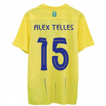Kandiny Kinder Alex Telles #15 Gelb Heimtrikot Trikot 2023/24 T-Shirt
