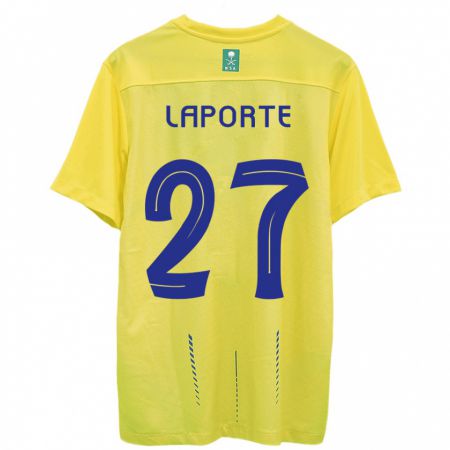 Kandiny Kinder Aymeric Laporte #27 Gelb Heimtrikot Trikot 2023/24 T-Shirt