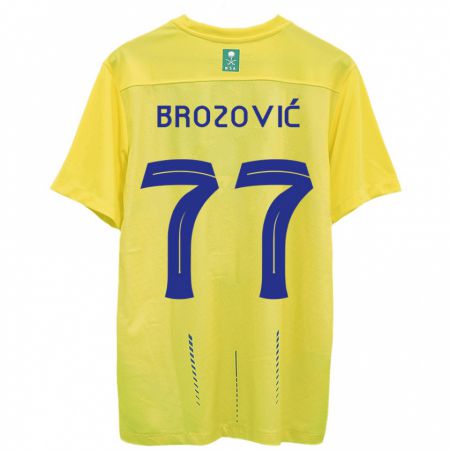 Kandiny Kinder Marcelo Brozovic #77 Gelb Heimtrikot Trikot 2023/24 T-Shirt