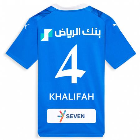 Kandiny Kinder Khalifah Al-Dawsari #4 Blau Heimtrikot Trikot 2023/24 T-Shirt