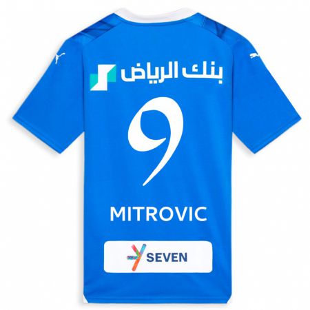 Kandiny Kinder Aleksandar Mitrovic #9 Blau Heimtrikot Trikot 2023/24 T-Shirt