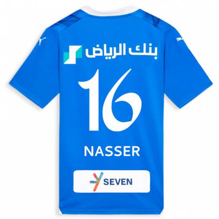 Kandiny Kinder Nasser Al-Dawsari #16 Blau Heimtrikot Trikot 2023/24 T-Shirt