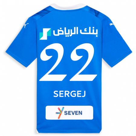 Kandiny Kinder Sergej Milinkovic-Savic #22 Blau Heimtrikot Trikot 2023/24 T-Shirt