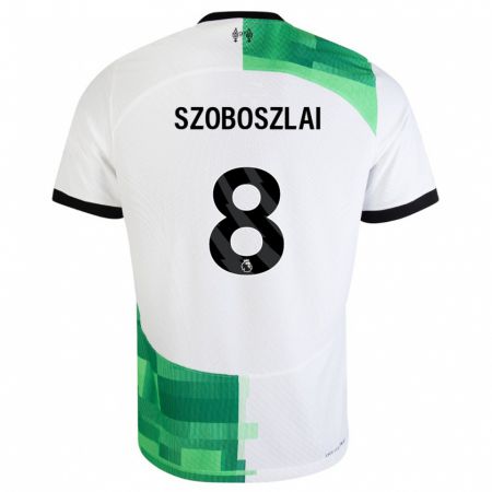 Kandiny Kinder Dominik Szoboszlai #8 Weiß Grün Auswärtstrikot Trikot 2023/24 T-Shirt