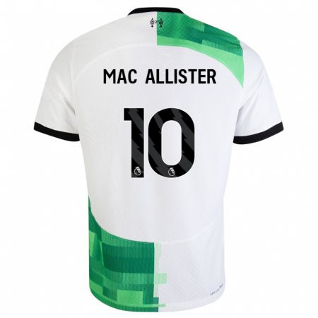 Kandiny Kinder Alexis Mac Allister #10 Weiß Grün Auswärtstrikot Trikot 2023/24 T-Shirt