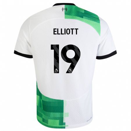 Kandiny Kinder Harvey Elliott #19 Weiß Grün Auswärtstrikot Trikot 2023/24 T-Shirt