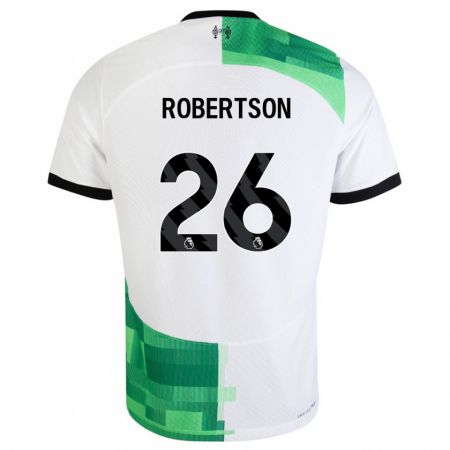 Kandiny Kinder Andrew Robertson #26 Weiß Grün Auswärtstrikot Trikot 2023/24 T-Shirt