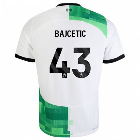 Kandiny Kinder Stefan Bajcetic #43 Weiß Grün Auswärtstrikot Trikot 2023/24 T-Shirt