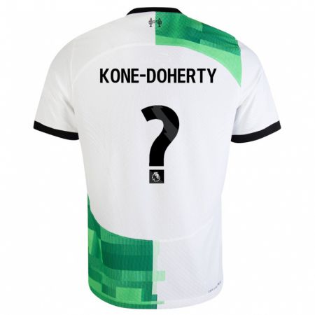 Kandiny Kinder Trent Kone-Doherty #0 Weiß Grün Auswärtstrikot Trikot 2023/24 T-Shirt