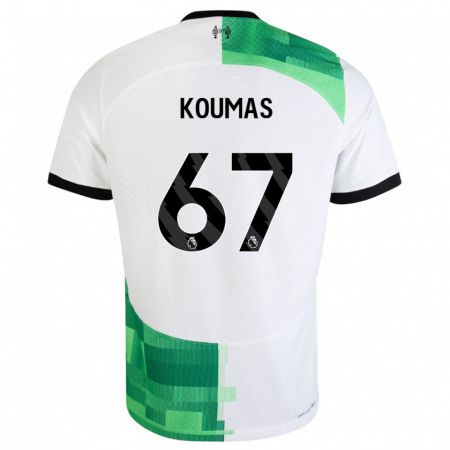 Kandiny Kinder Lewis Koumas #67 Weiß Grün Auswärtstrikot Trikot 2023/24 T-Shirt