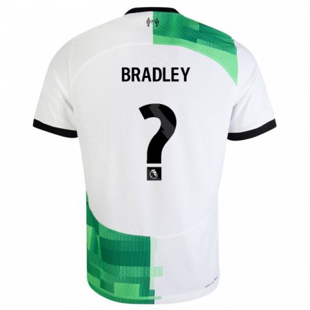 Kandiny Kinder Conor Bradley #0 Weiß Grün Auswärtstrikot Trikot 2023/24 T-Shirt