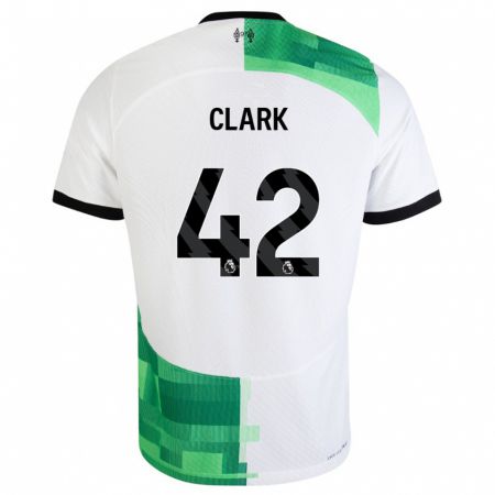 Kandiny Kinder Bobby Clark #42 Weiß Grün Auswärtstrikot Trikot 2023/24 T-Shirt