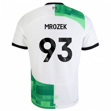 Kandiny Kinder Fabian Mrozek #93 Weiß Grün Auswärtstrikot Trikot 2023/24 T-Shirt