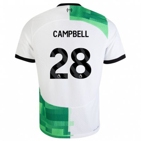 Kandiny Kinder Megan Campbell #28 Weiß Grün Auswärtstrikot Trikot 2023/24 T-Shirt