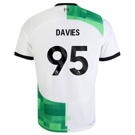 Kandiny Kinder Harvey Davies #95 Weiß Grün Auswärtstrikot Trikot 2023/24 T-Shirt