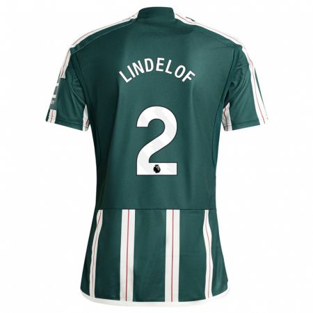Kandiny Kinder Victor Lindelöf #2 Dunkelgrün Auswärtstrikot Trikot 2023/24 T-Shirt