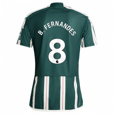 Kandiny Kinder Bruno Fernandes #8 Dunkelgrün Auswärtstrikot Trikot 2023/24 T-Shirt