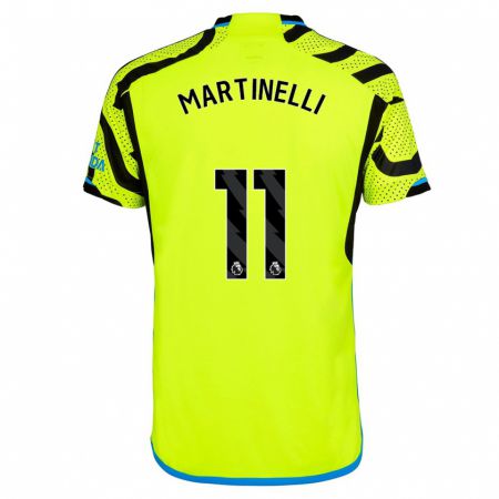 Kandiny Kinder Gabriel Martinelli #11 Gelb Auswärtstrikot Trikot 2023/24 T-Shirt