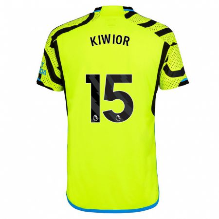 Kandiny Kinder Jakub Kiwior #15 Gelb Auswärtstrikot Trikot 2023/24 T-Shirt