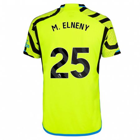 Kandiny Kinder Mohamed Elneny #25 Gelb Auswärtstrikot Trikot 2023/24 T-Shirt