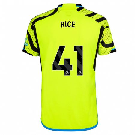Kandiny Kinder Declan Rice #41 Gelb Auswärtstrikot Trikot 2023/24 T-Shirt