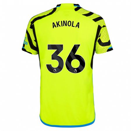 Kandiny Kinder Tim Akinola #36 Gelb Auswärtstrikot Trikot 2023/24 T-Shirt