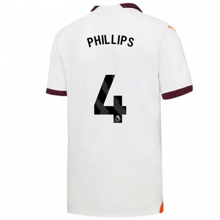 Kandiny Kinder Kalvin Phillips #4 Weiß Auswärtstrikot Trikot 2023/24 T-Shirt