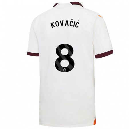 Kandiny Kinder Mateo Kovacic #8 Weiß Auswärtstrikot Trikot 2023/24 T-Shirt