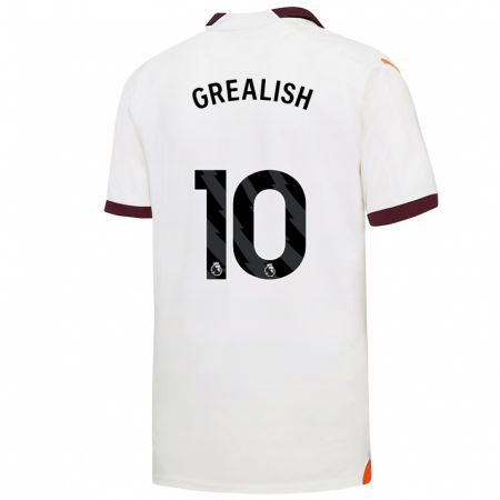 Kandiny Kinder Jack Grealish #10 Weiß Auswärtstrikot Trikot 2023/24 T-Shirt