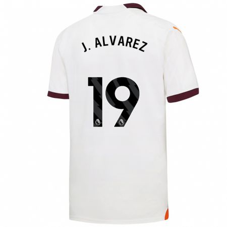 Kandiny Kinder Julián Álvarez #19 Weiß Auswärtstrikot Trikot 2023/24 T-Shirt
