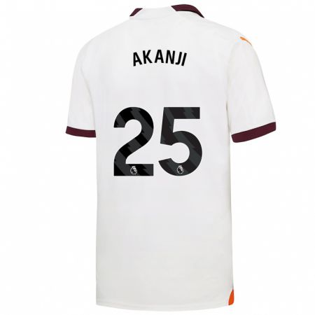 Kandiny Kinder Manuel Akanji #25 Weiß Auswärtstrikot Trikot 2023/24 T-Shirt