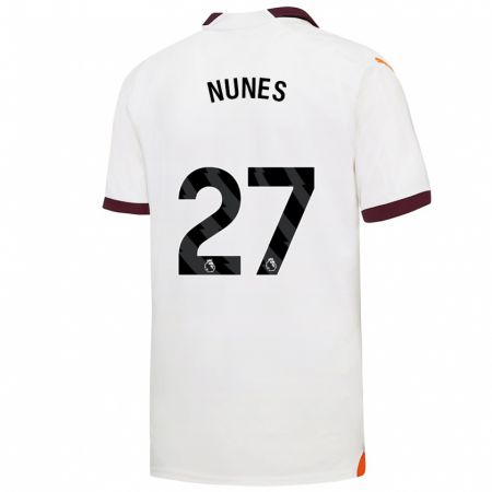 Kandiny Kinder Matheus Nunes #27 Weiß Auswärtstrikot Trikot 2023/24 T-Shirt