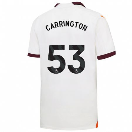 Kandiny Kinder Ezra Carrington #53 Weiß Auswärtstrikot Trikot 2023/24 T-Shirt