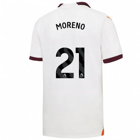 Kandiny Kinder Marlos Moreno #21 Weiß Auswärtstrikot Trikot 2023/24 T-Shirt