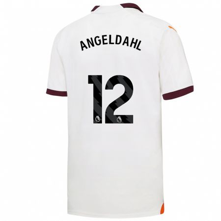 Kandiny Kinder Filippa Angeldahl #12 Weiß Auswärtstrikot Trikot 2023/24 T-Shirt