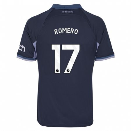 Kandiny Kinder Cristian Romero #17 Dunkelblau Auswärtstrikot Trikot 2023/24 T-Shirt