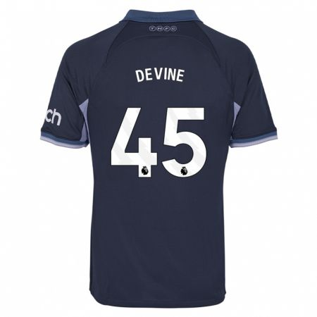 Kandiny Kinder Alfie Devine #45 Dunkelblau Auswärtstrikot Trikot 2023/24 T-Shirt