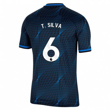 Kandiny Kinder Thiago Silva #6 Dunkelblau Auswärtstrikot Trikot 2023/24 T-Shirt