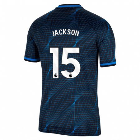 Kandiny Kinder Nicolas Jackson #15 Dunkelblau Auswärtstrikot Trikot 2023/24 T-Shirt