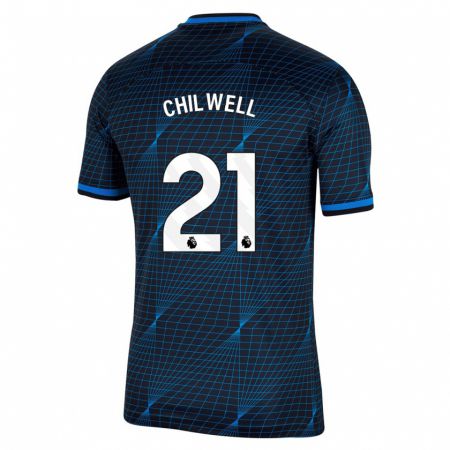 Kandiny Kinder Ben Chilwell #21 Dunkelblau Auswärtstrikot Trikot 2023/24 T-Shirt